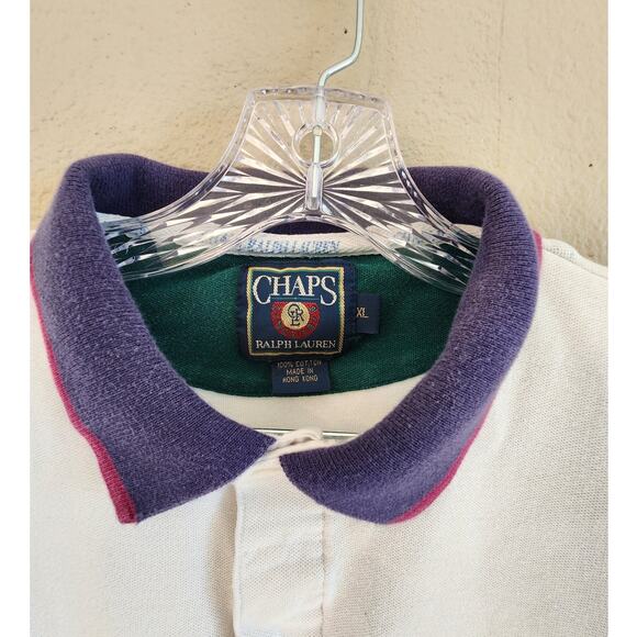 CHAPS Ralph Lauren Men's Polo Shirt SZ XL Stripes 90's - Picture 5 of 11